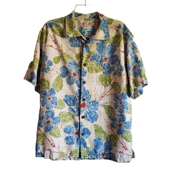 It's 5 O'Clock Somewhere Aloha 100% Silk Button Down Large Shirt Unisex - Picture 1 of 15